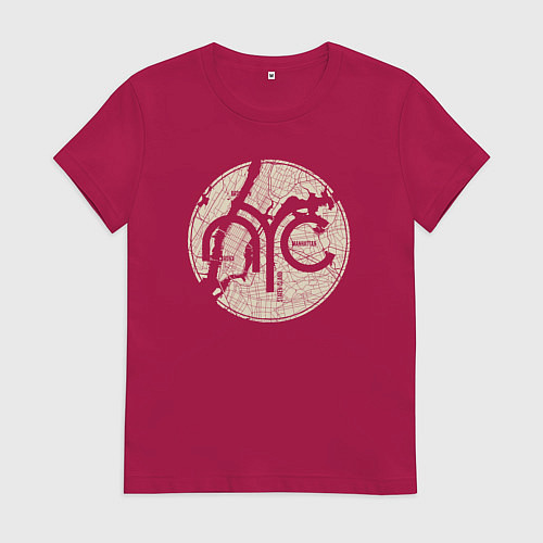 Женская футболка NYC map / Маджента – фото 1