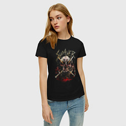 Футболка хлопковая женская Slayer Skull Demon, цвет: черный — фото 2