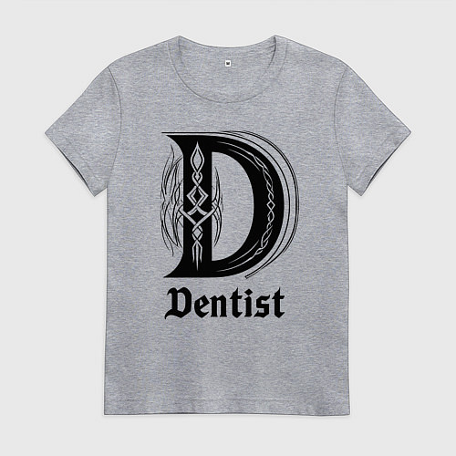 Женская футболка D - dentist / Меланж – фото 1