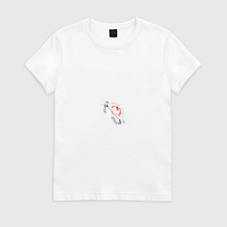 Футболка хлопковая женская Heart with hands - разрыв оков, цвет: белый