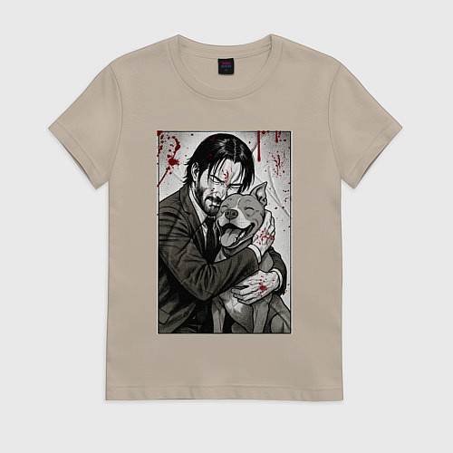 Женская футболка Джон Уик постер / Миндальный – фото 1