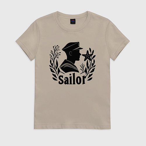 Женская футболка Моряк с морской звездой / Миндальный – фото 1