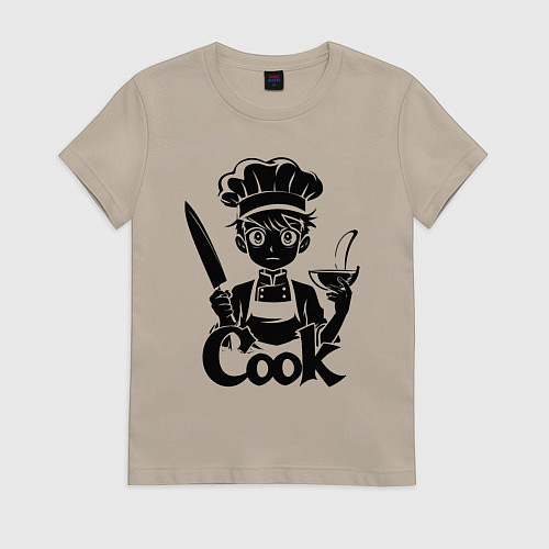 Женская футболка Повар аниме / Миндальный – фото 1