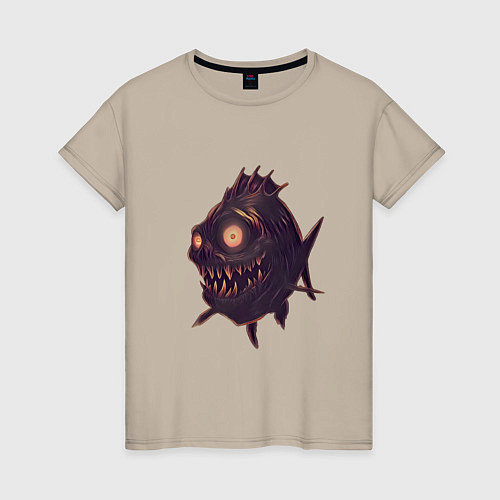 Женская футболка Рыба монстр / Миндальный – фото 1