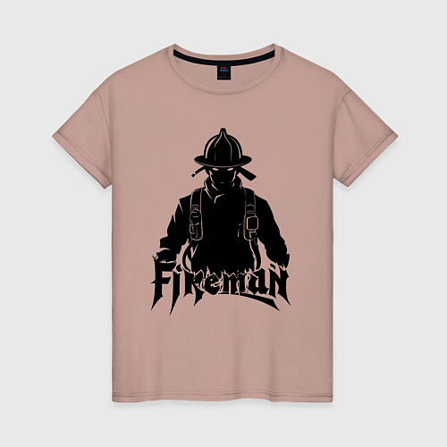 Женская футболка Аниме пожарный / Пыльно-розовый – фото 1