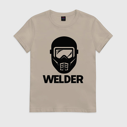Женская футболка Маска сварщика / Миндальный – фото 1
