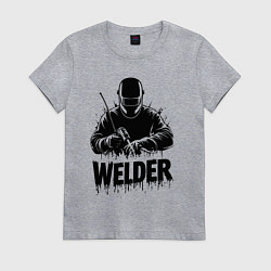 Футболка хлопковая женская Газосварщик, цвет: меланж