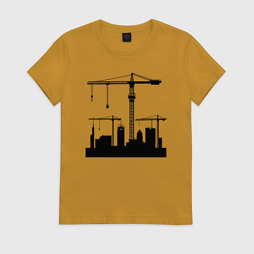 Женская футболка Башенные краны / Горчичный – фото 1