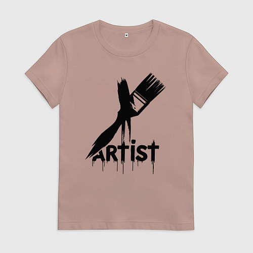 Женская футболка Художник с кистью / Пыльно-розовый – фото 1
