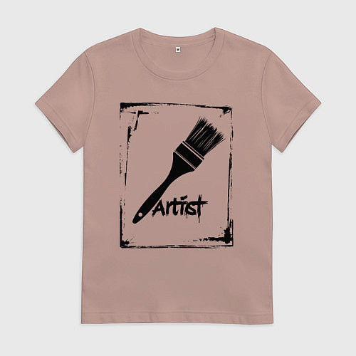 Женская футболка Кисть художника / Пыльно-розовый – фото 1
