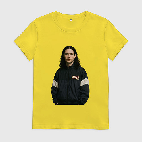 Женская футболка Bones спортивный стиль / Желтый – фото 1