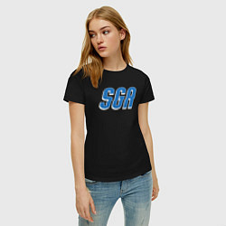 Футболка хлопковая женская SGA Oklahoma, цвет: черный — фото 2