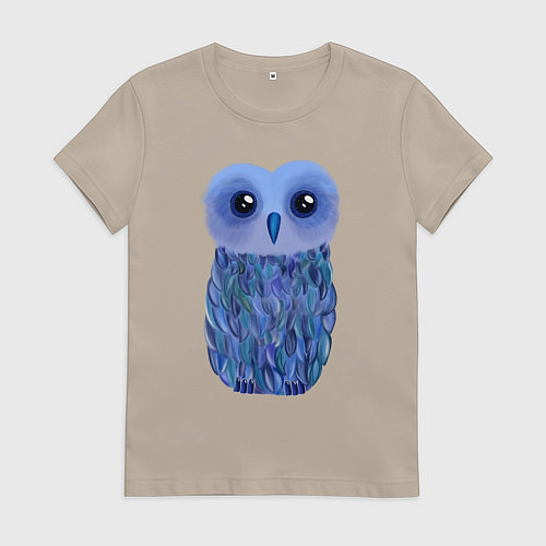 Женская футболка Сова - вселенная внутри - живопись / Миндальный – фото 1