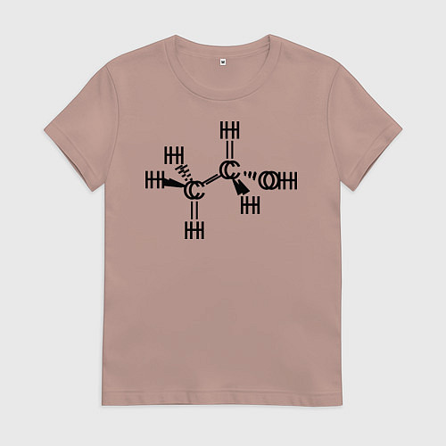 Женская футболка Химическая формула спирт / Пыльно-розовый – фото 1