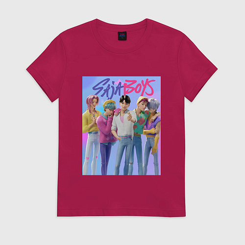 Женская футболка Saja Boys, Кейпоп-охотницы на демонов / Маджента – фото 1