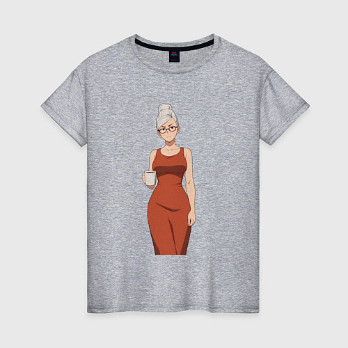 Женская футболка Dandadan Seiko в платье / Меланж – фото 1