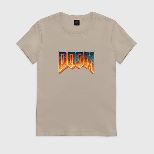Женская футболка Doom ultimate logo / Миндальный – фото 1