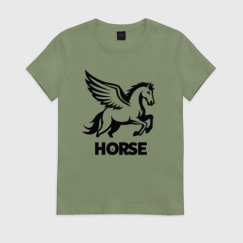Женская футболка Крылатый конь / Авокадо – фото 1