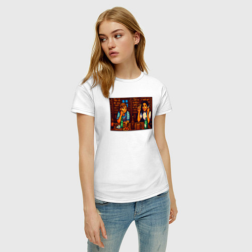 Женская футболка День студента пиксель-арт мем / Белый – фото 3