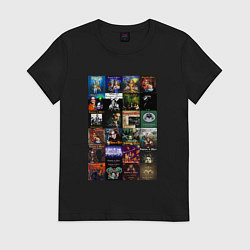 Футболка хлопковая женская Король и Шут - обложки, цвет: черный