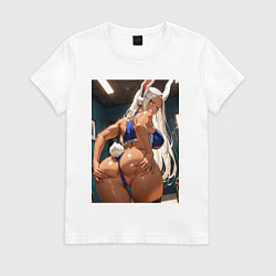 Футболка хлопковая женская Позирование Руми Усагиямы, цвет: белый