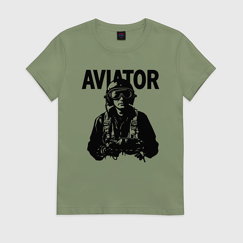 Женская футболка Авиатор в шлеме / Авокадо – фото 1