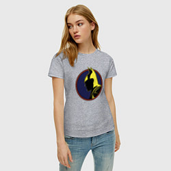 Футболка хлопковая женская Ночь Бэтмена, цвет: меланж — фото 2