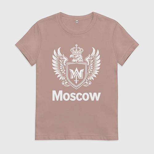 Женская футболка Москва орел в короне с буквой М / Пыльно-розовый – фото 1