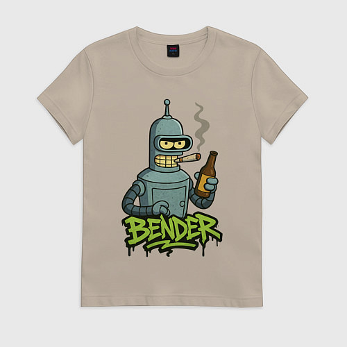 Женская футболка Bender with beer / Миндальный – фото 1
