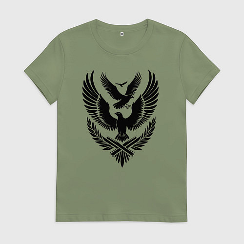 Женская футболка Три летящих птицы / Авокадо – фото 1