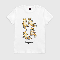 Футболка хлопковая женская Ленивые еноты, цвет: белый