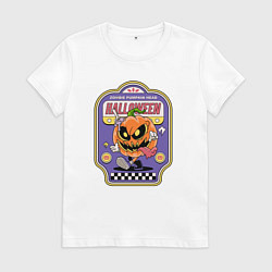 Футболка хлопковая женская Zombie halloween, цвет: белый
