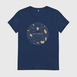 Футболка хлопковая женская Halloween stuff, цвет: тёмно-синий