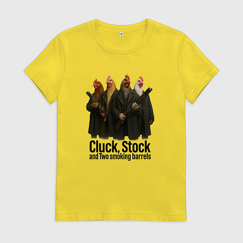 Женская футболка Карты деньги два ствола с петухами / Желтый – фото 1