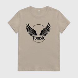 Футболка хлопковая женская Крылья Томска, цвет: миндальный