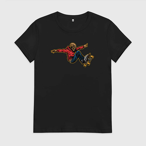 Женская футболка Skeletor skater / Черный – фото 1