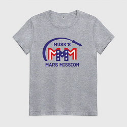 Футболка хлопковая женская Миссия на Марс Маска, цвет: меланж