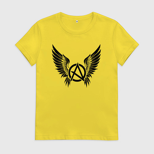 Женская футболка Крылатая буква а / Желтый – фото 1