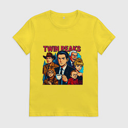 Футболка хлопковая женская Twin Peaks Multi, цвет: желтый