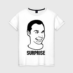 Футболка хлопковая женская Sheldon surprise, цвет: белый