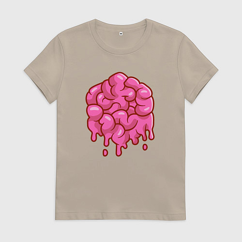 Женская футболка Dripping brain / Миндальный – фото 1