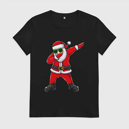 Женская футболка Дед мороз флексит / Черный – фото 1