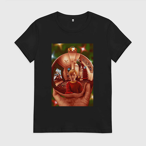 Женская футболка Home alone / Черный – фото 1