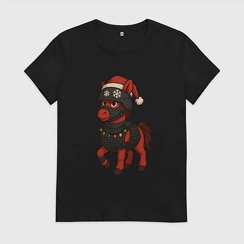 Женская футболка Лошадка в стиле CS GO / Черный – фото 1