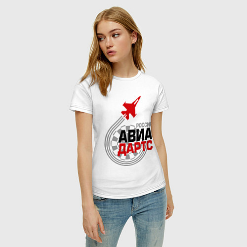 Женская футболка Авиадартс Россия / Белый – фото 3