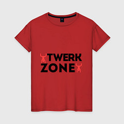 Футболка хлопковая женская Twerk zone, цвет: красный