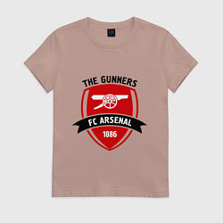 Футболка хлопковая женская FC Arsenal: The Gunners, цвет: пыльно-розовый