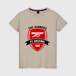 Футболка хлопковая женская FC Arsenal: The Gunners, цвет: миндальный