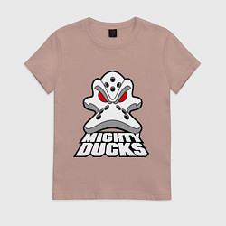 Футболка хлопковая женская HC Anaheim Ducks, цвет: пыльно-розовый