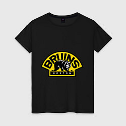 Футболка хлопковая женская HC Boston Bruins Label, цвет: черный